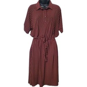 Appleseed Dress Womens Size M Short Sleeves Pockets Button Down Jersey -A